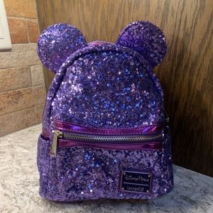 Disney Parks Purple Sequin Mickey Loungefly